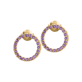 Jacques Lemans SE-O121F Damen Ohrstecker Ohrringe Sterlingsilber vergoldet mit Amethyst